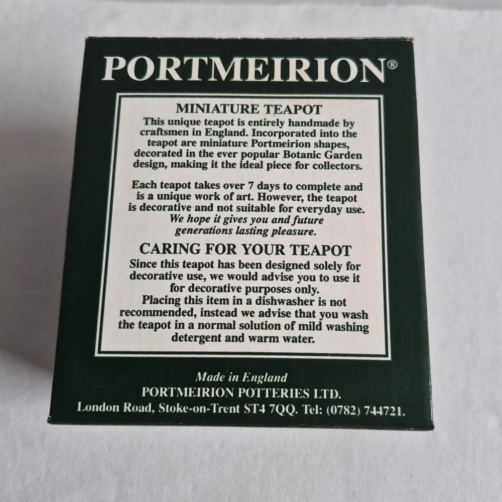Portmeirion Miniature Teapot Victorian Tea Table Floral Chintz England Small